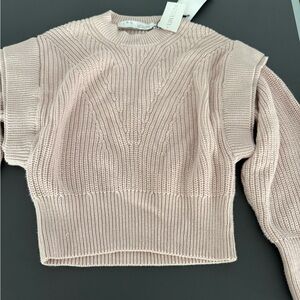 IRO Pink Ribbed Crew Neck Sweater